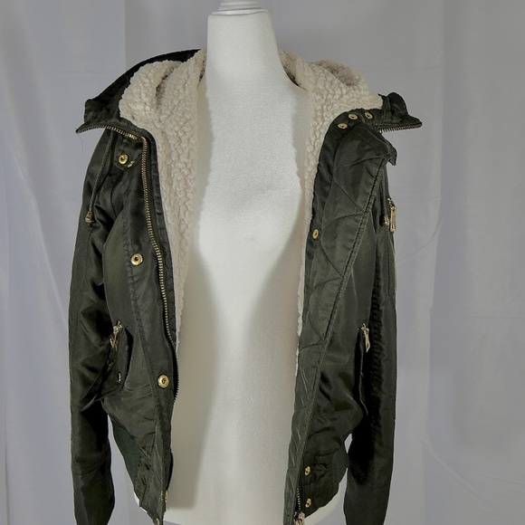 Guess Hooded Fleece Lined Coat - Picture 1 of 8